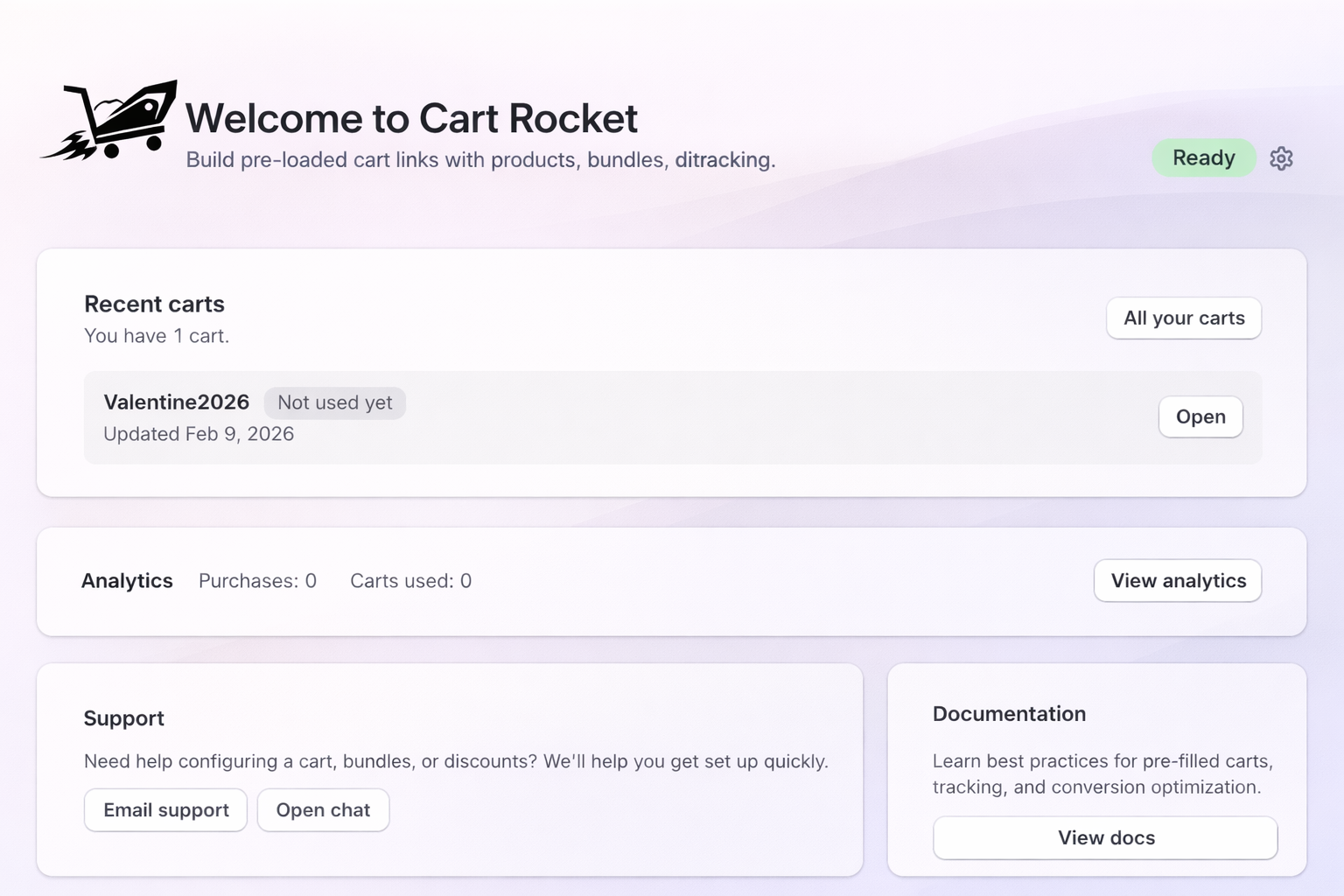 Cart Rocket Dashboard
